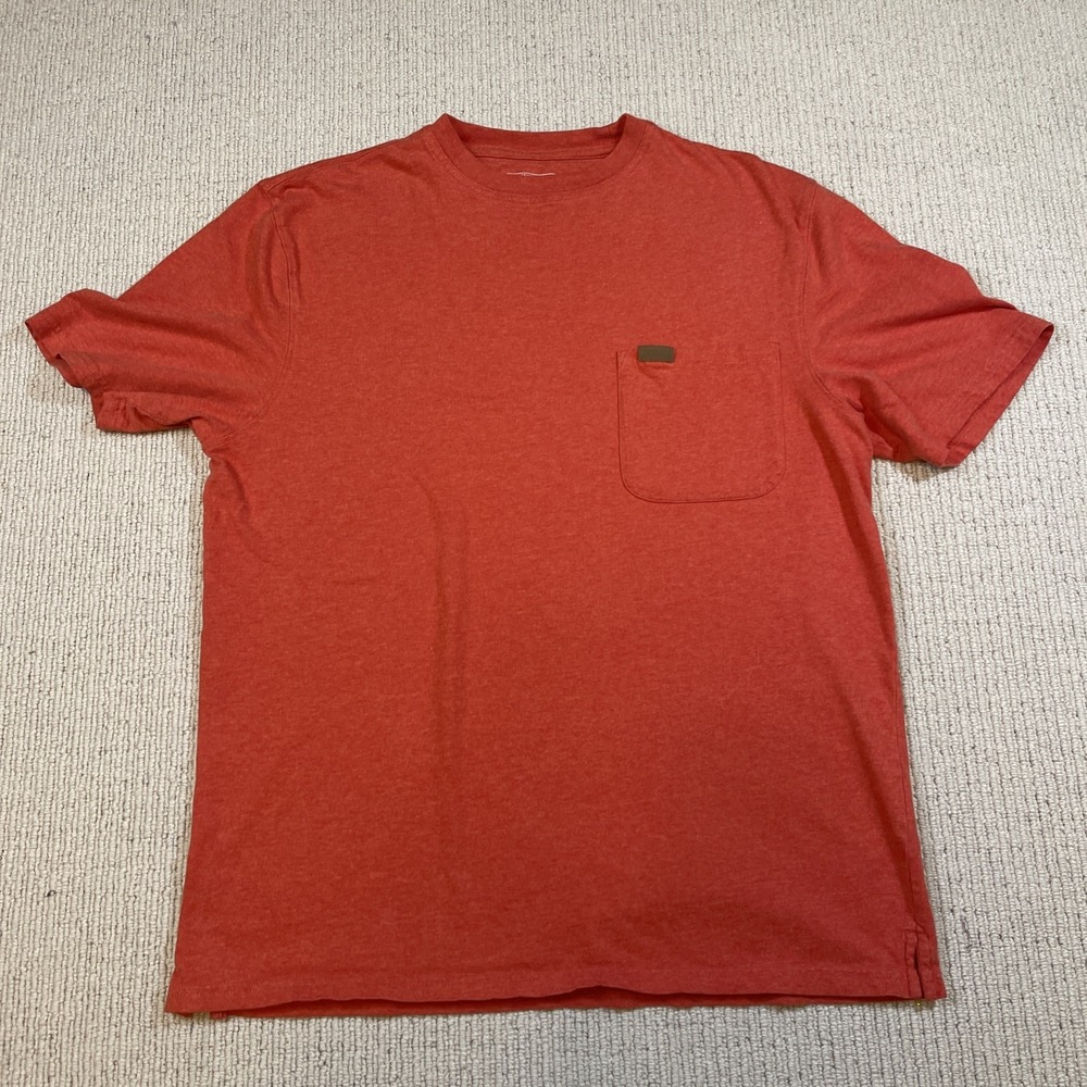 Pendleton Men's Small Short Sleeve Pocket T-Shirt Cotton Orange Red